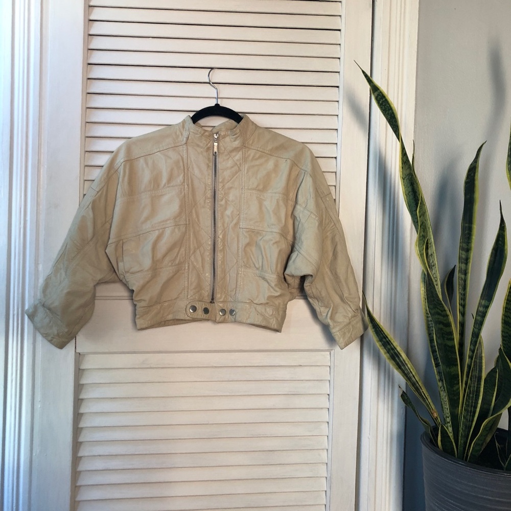Cropped Leather Topshop Jacket